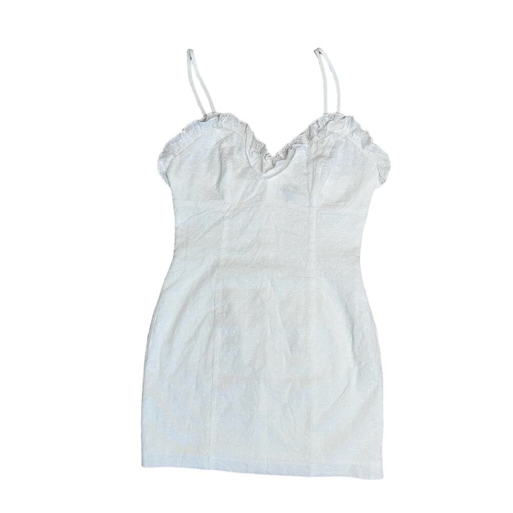 NWOT NBD REVOLVE White Floral Eyelet Spaghetti Strap Mini Dress Women’s